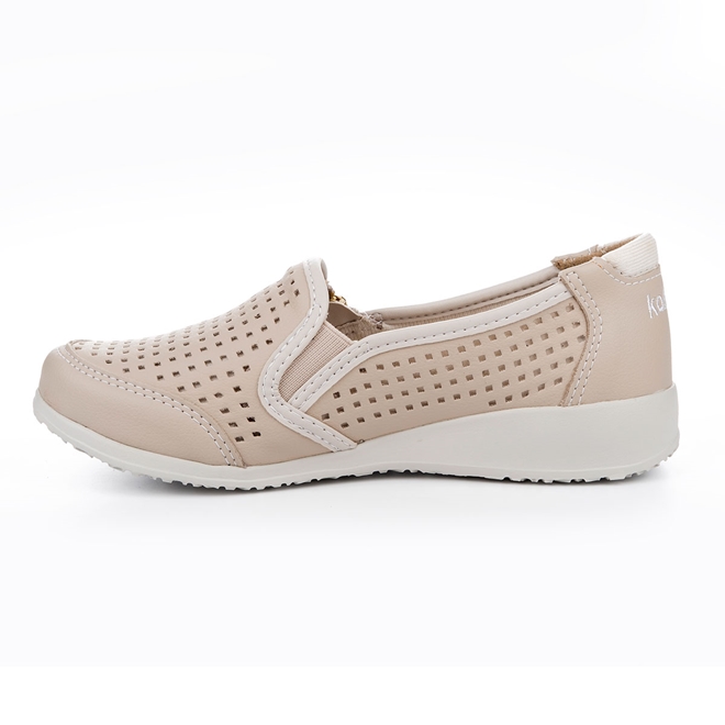 Slip on couro kolosh deals furinhos com zíper lateral feminino